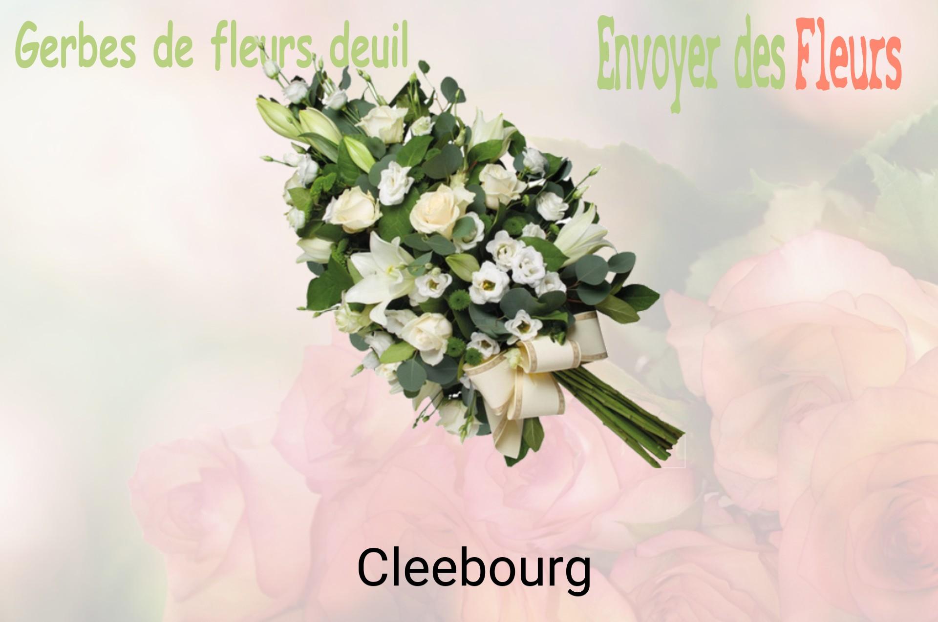 Gerbe de fleurs de deuil livrée à Cleebourg